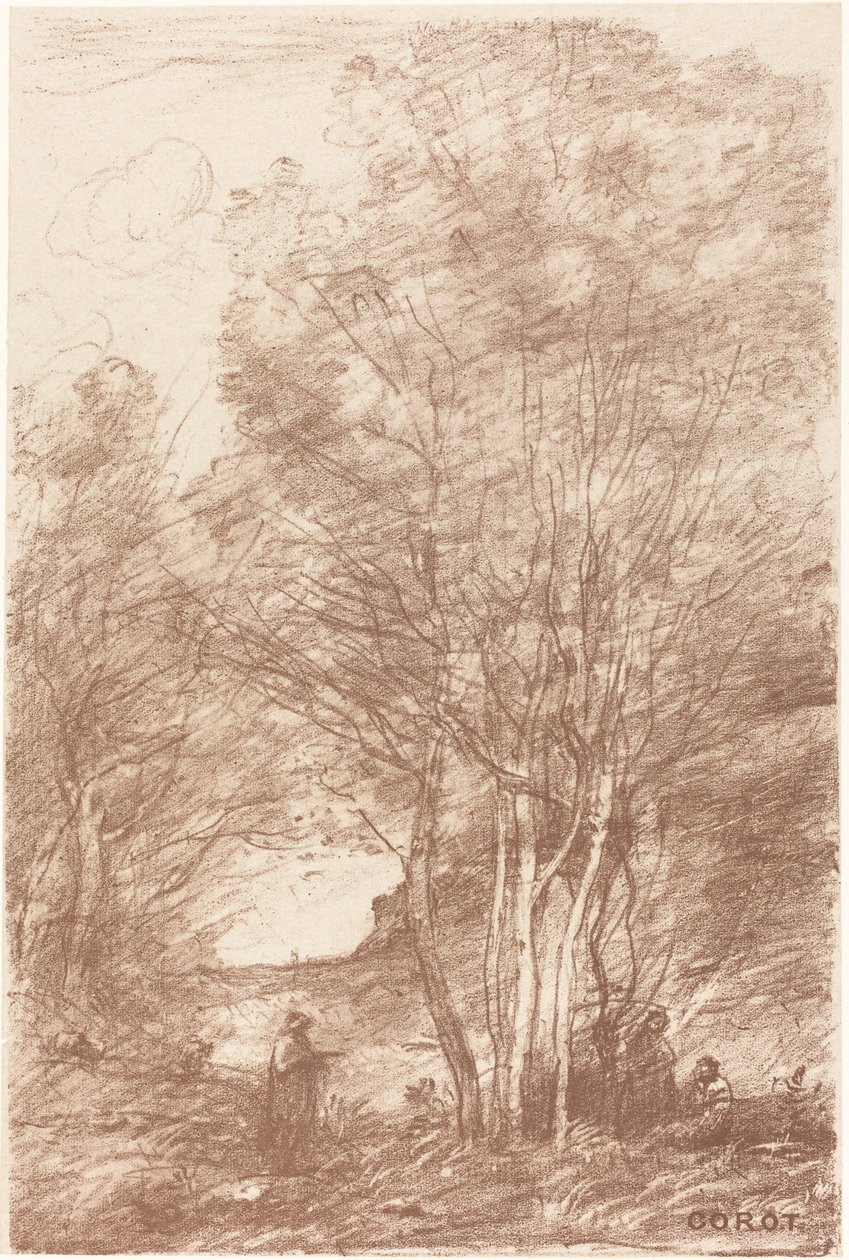 Rekolekcje filozofów Le Repos des Philosophes, 1871. autorstwa Jean Baptiste Camille Corot