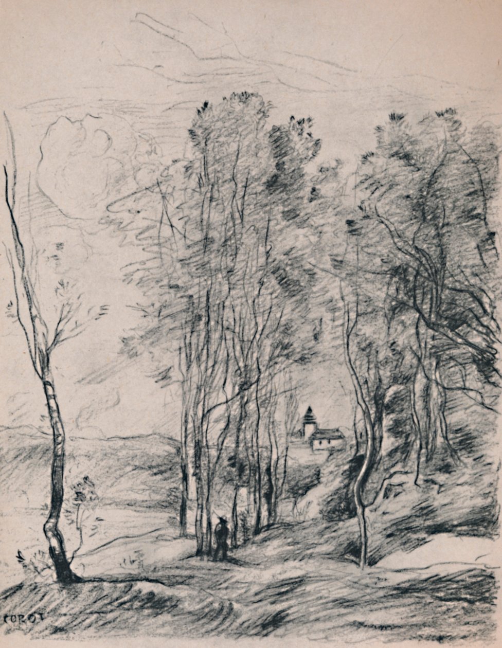 Wieża Saint-Nicolas-Les-Arras, ok. 1870, 1946 autorstwa Jean Baptiste Camille Corot
