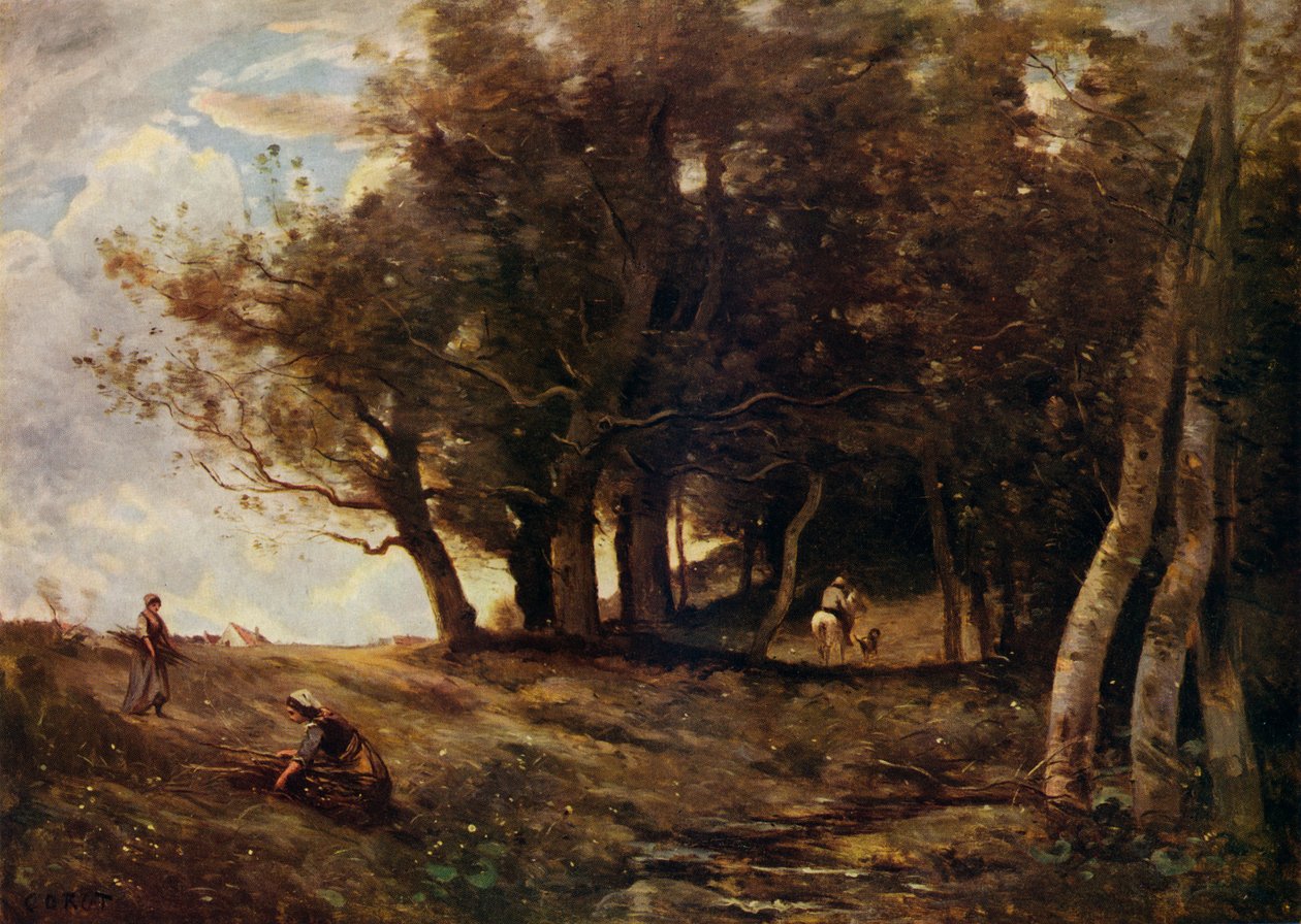 Zbieracze drewna, ok. 1843 r. autorstwa Jean Baptiste Camille Corot