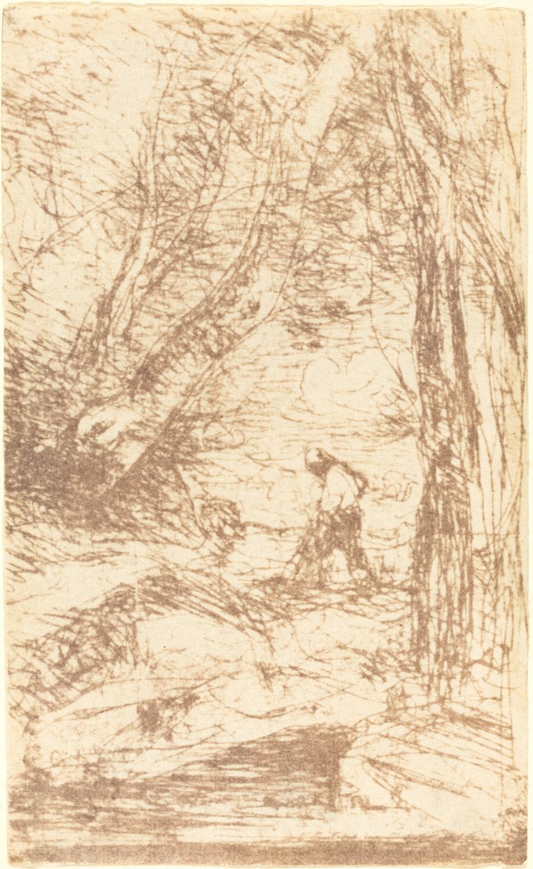 Drwal Rembrandta (Le Bucheron de Rembrandt) autorstwa Jean Baptiste Camille Corot