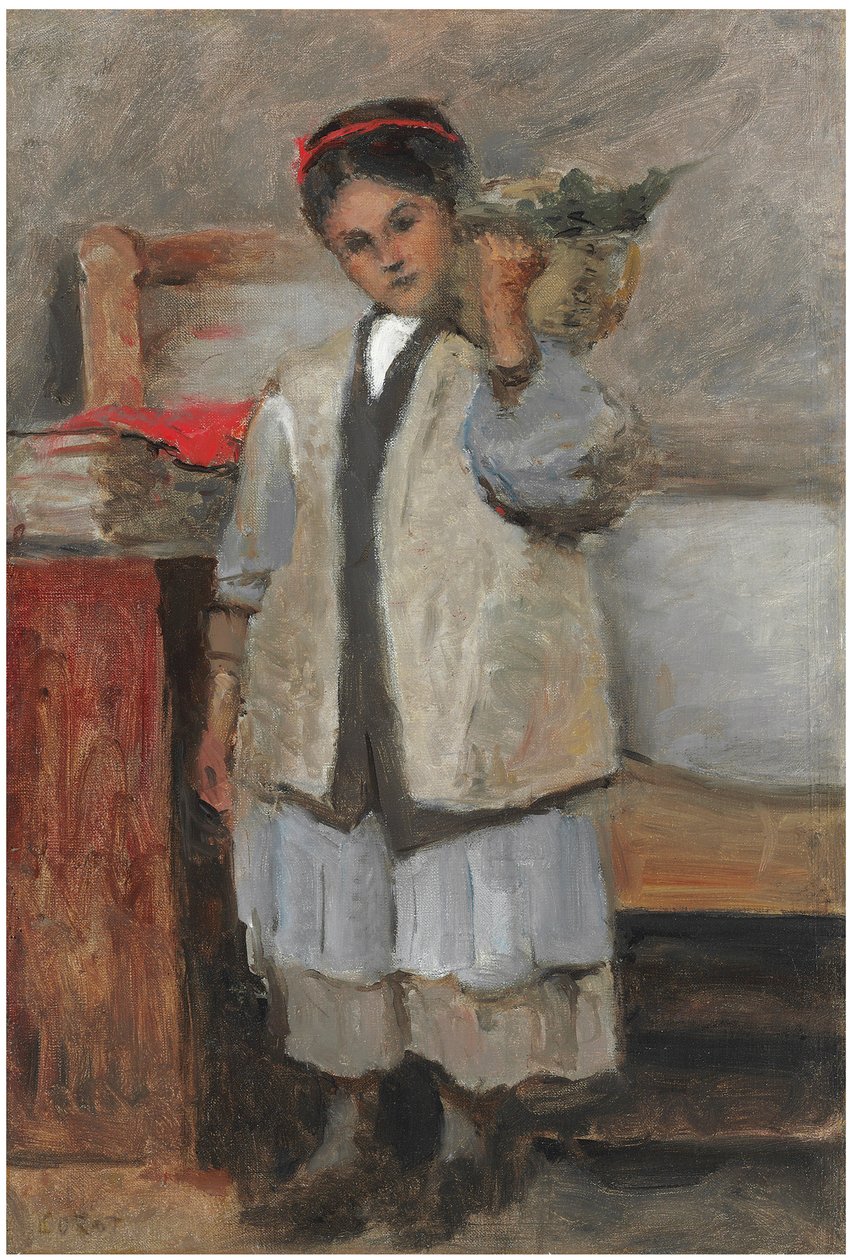 Młoda Serafina ubrana w kamizelkę Corota autorstwa Jean Baptiste Camille Corot