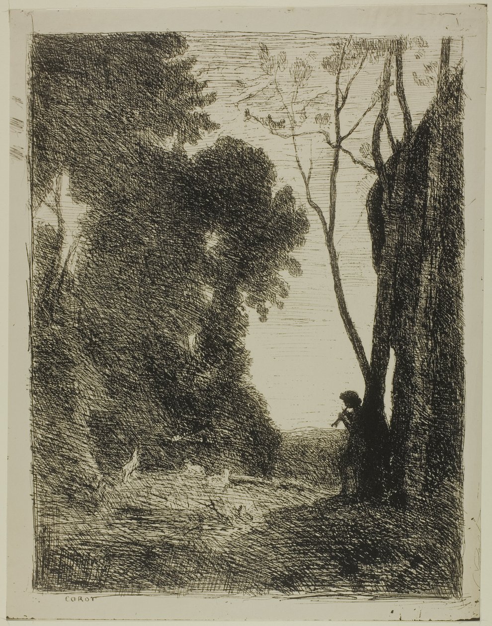 Młody Pasterz, druga płyta autorstwa Jean Baptiste Camille Corot