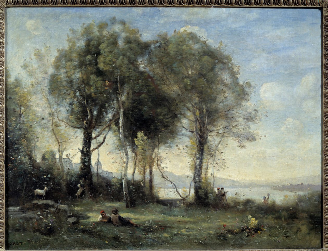 Kozy z Castel Gondolfo. Obraz Camille Corot (1796-1875) autorstwa Jean Baptiste Camille Corot
