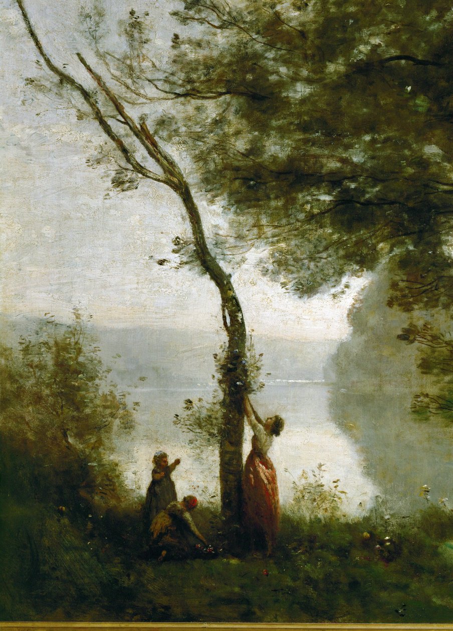 Drzewo i kobieta. Pamiątka z Mortefontaine, Francja ... autorstwa Jean Baptiste Camille Corot