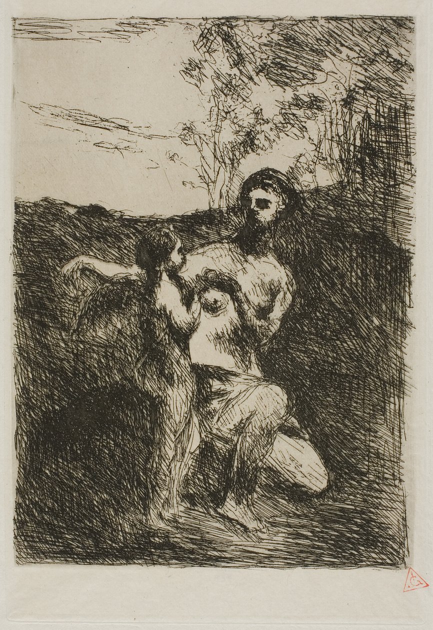 Wenus ścinająca skrzydła Kupidyna, pierwsza płyta autorstwa Jean Baptiste Camille Corot