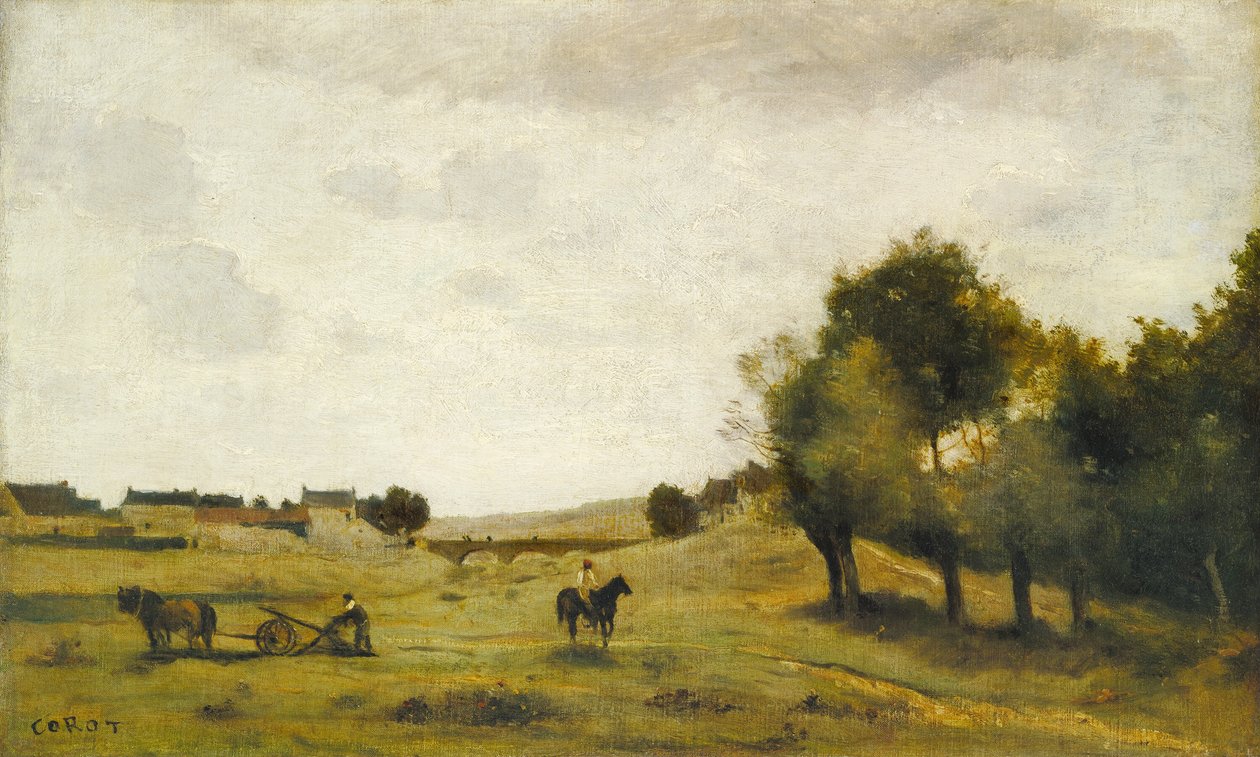 Widok w pobliżu Epernon, 18501860. autorstwa Jean Baptiste Camille Corot
