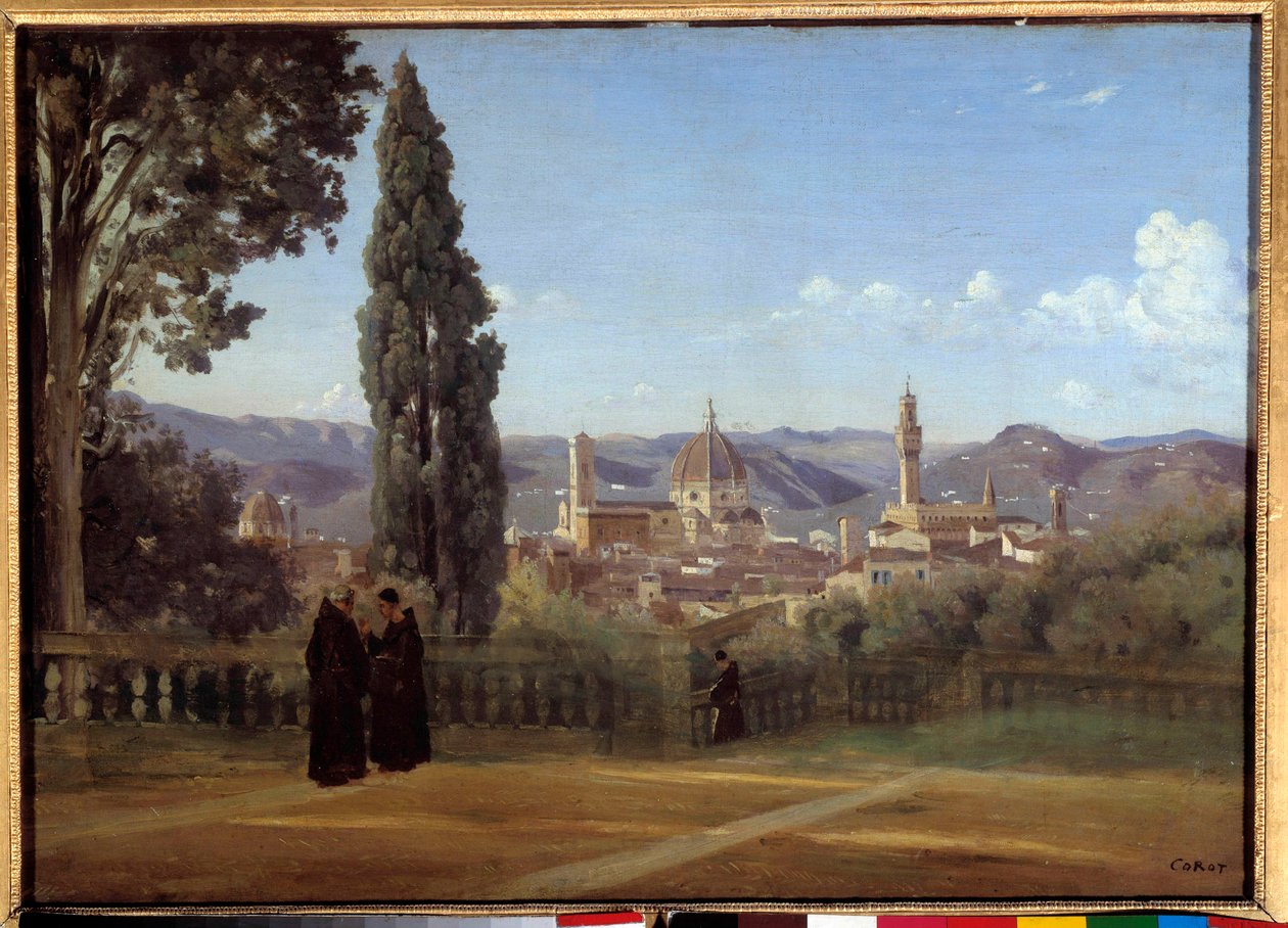 Widok Florencji z ogrodów Boboli Obraz Camille Corot (1796-1875) 1835 Nd. 0,51x0,73 m² autorstwa Jean Baptiste Camille Corot