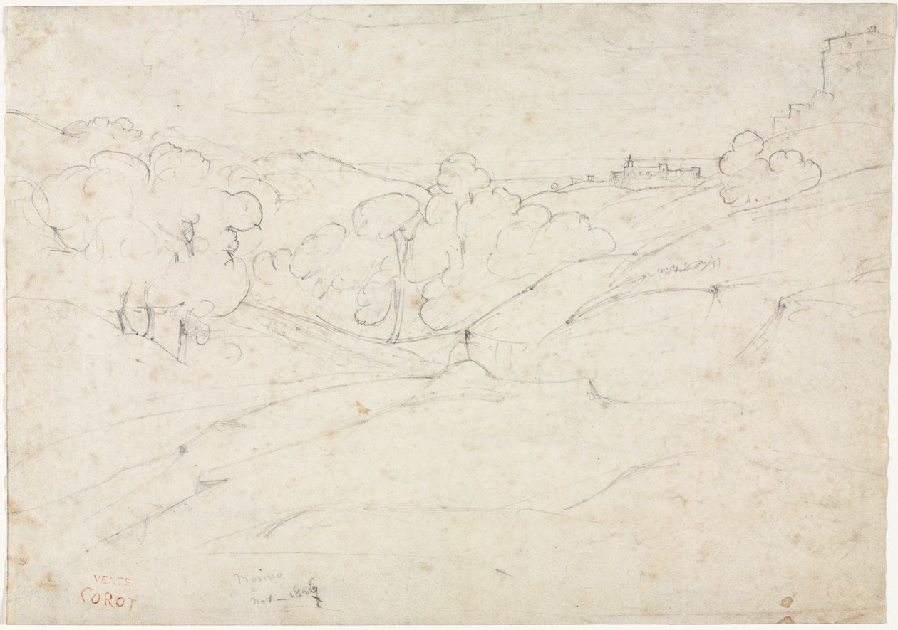 Widok Marino (prosto) autorstwa Jean Baptiste Camille Corot