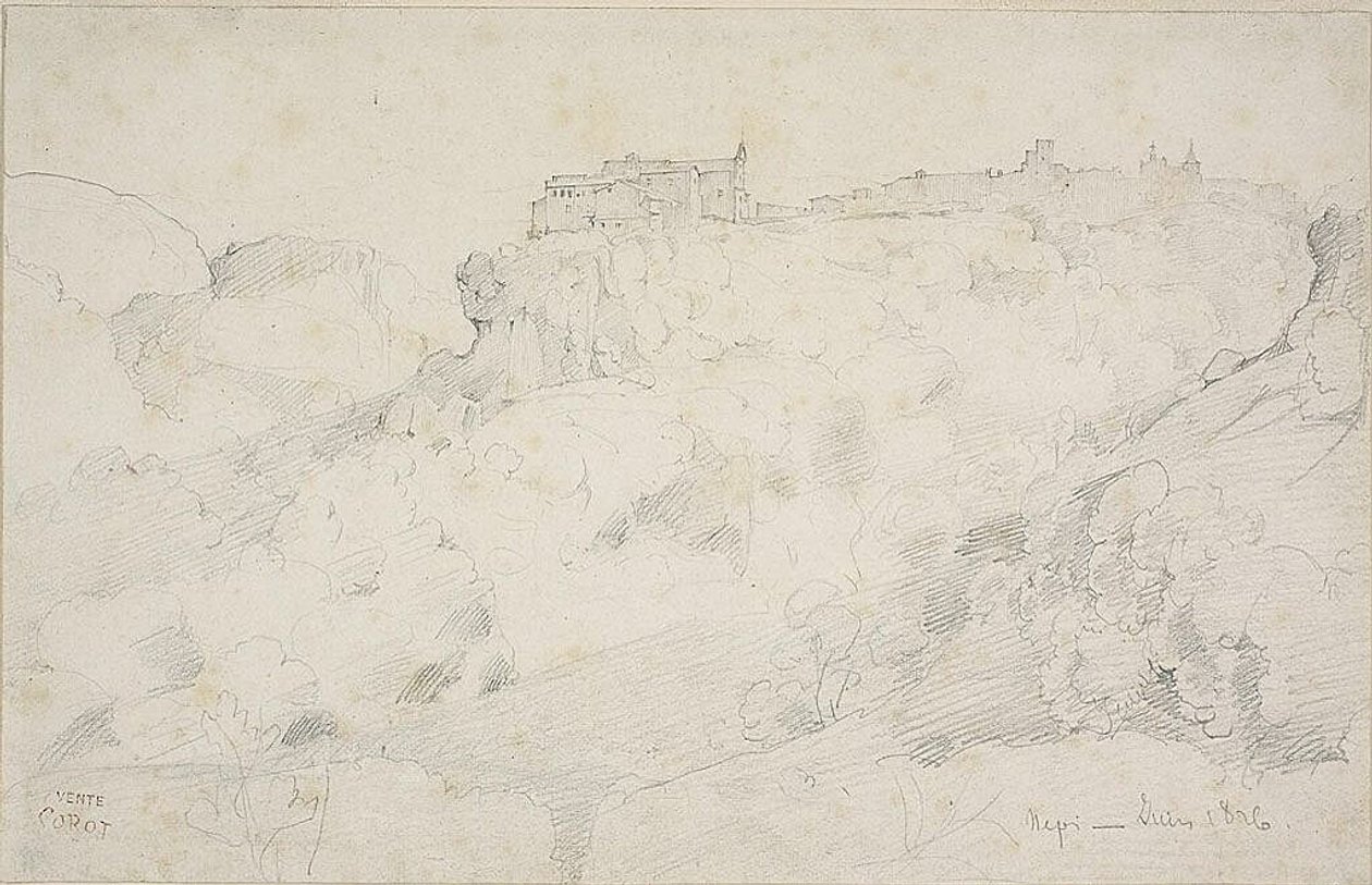 Widok na Nepi autorstwa Jean Baptiste Camille Corot