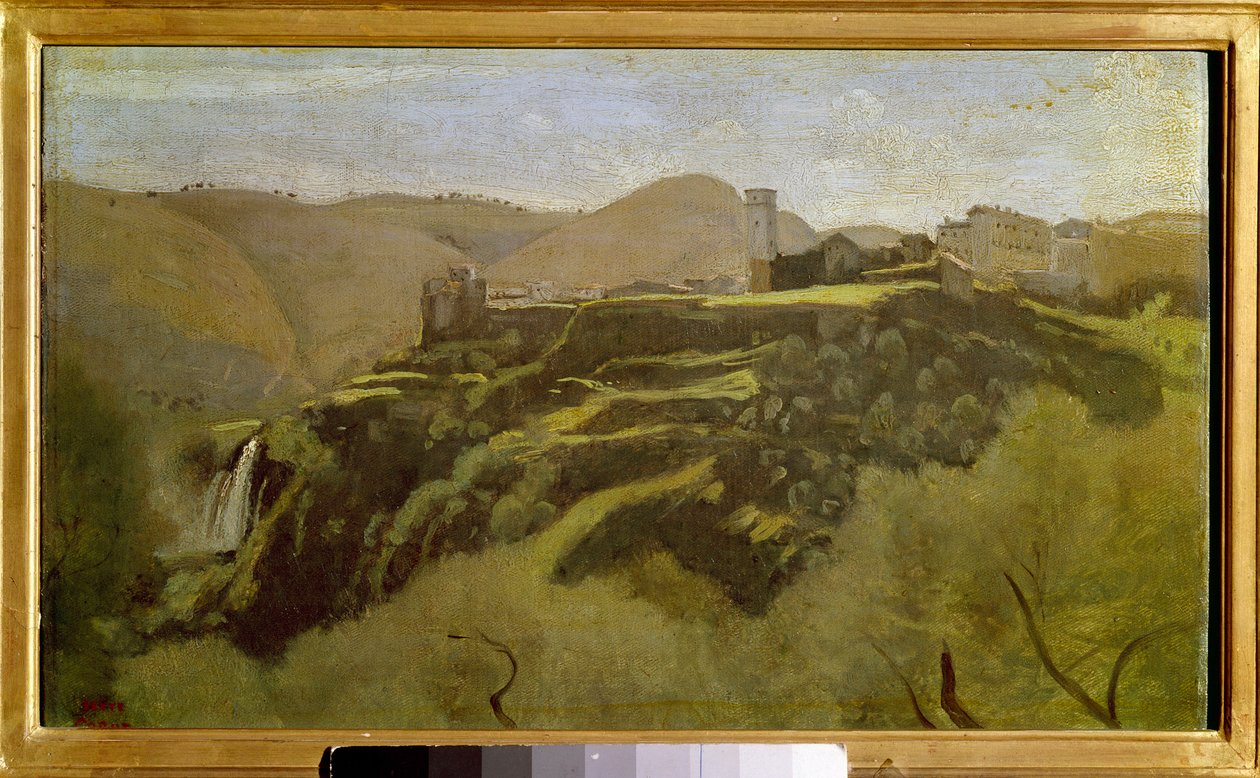 Widok na cascatelles – obraz Tivoli Camille Corot (1796-1875) XIX-wieczne słońce. 0,26x0,41 m . autorstwa Jean Baptiste Camille Corot