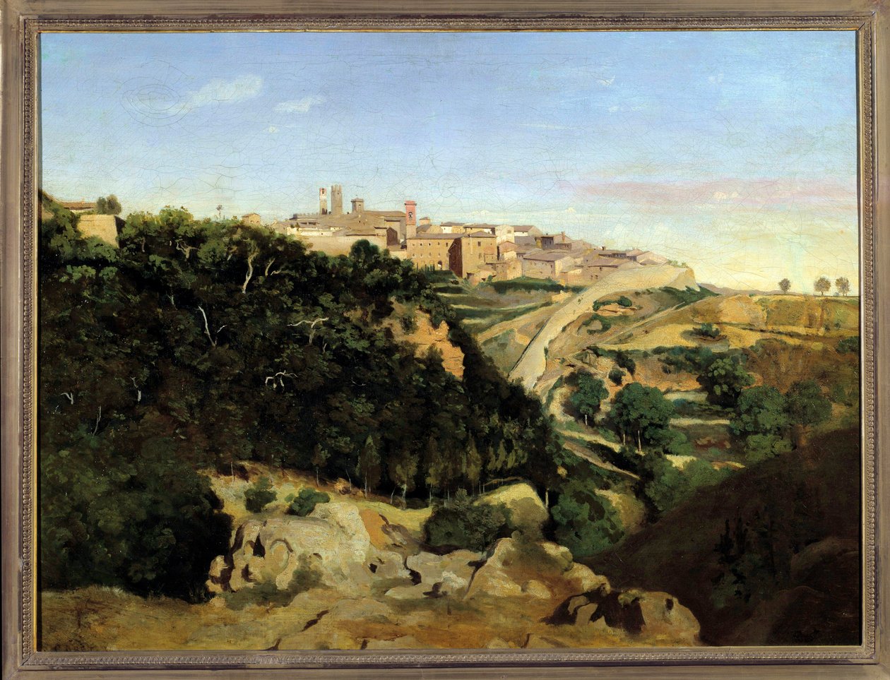 Volterra, le Municipe Obraz Camille Corot (1796-1875) XIX-wieczne słońce. 0,7x0,94 m² autorstwa Jean Baptiste Camille Corot