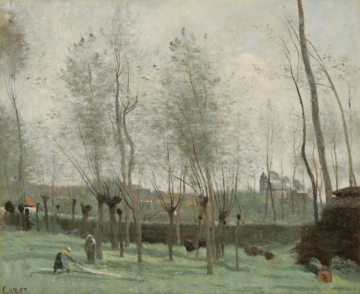 Praczki w wierzbowym gaju, 1871 autorstwa Jean Baptiste Camille Corot