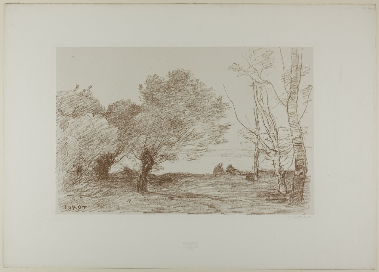 Wierzby i topole białe autorstwa Jean Baptiste Camille Corot