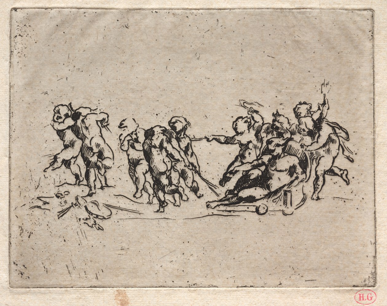 Bachanalia z dziećmi i rydwanem. autorstwa Jean Baptiste Carpeaux