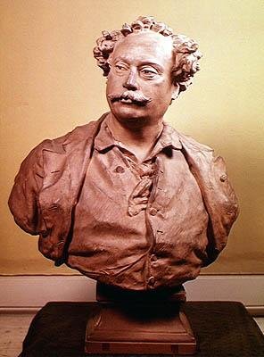 Portret Aleksandra Dumasa fils (1802-70) (terakota) autorstwa Jean Baptiste Carpeaux