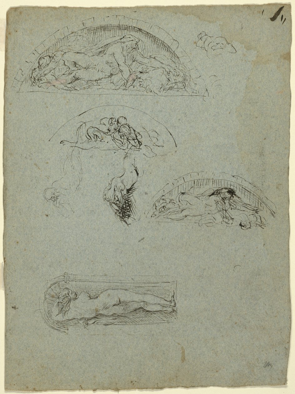 Stała postać w niszy i studia dla grupy Ugolino, 1857-58 autorstwa Jean Baptiste Carpeaux