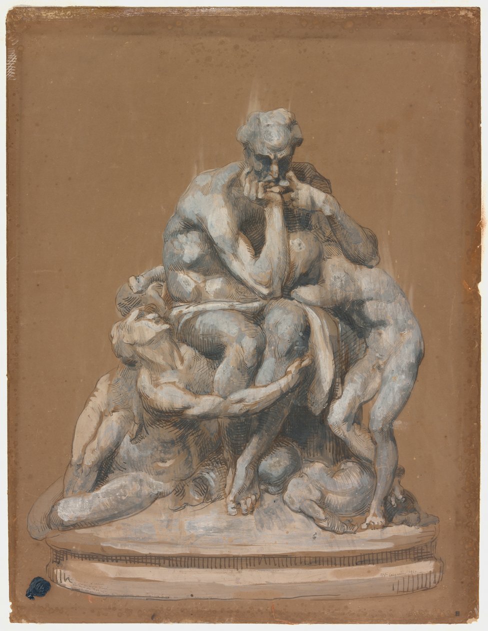 Studium rzeźby Ugolino i jego dzieci autorstwa Jean Baptiste Carpeaux
