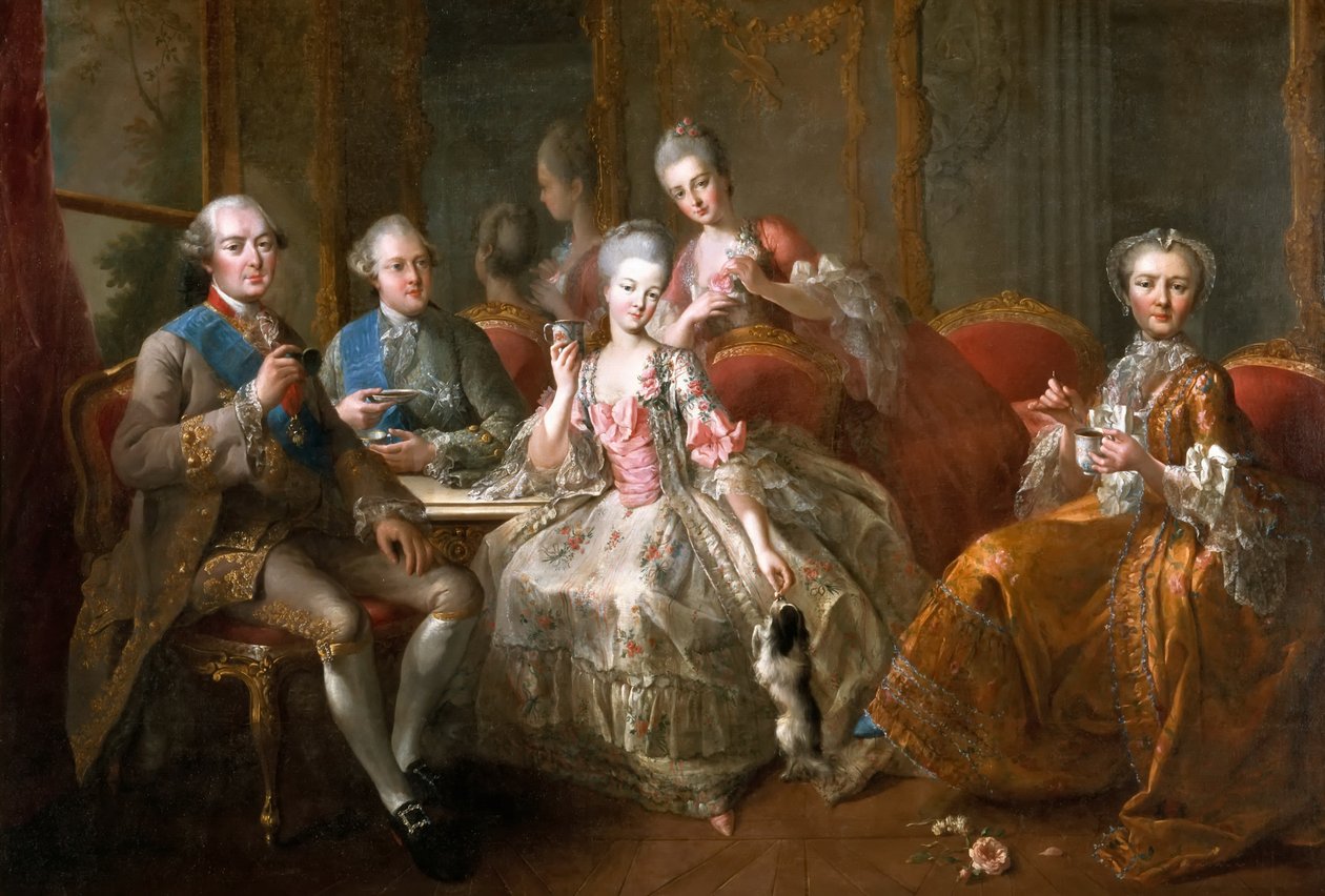 Filiżanka Czekolady Rodzina Penthièvre autorstwa Jean Baptiste Charpentier