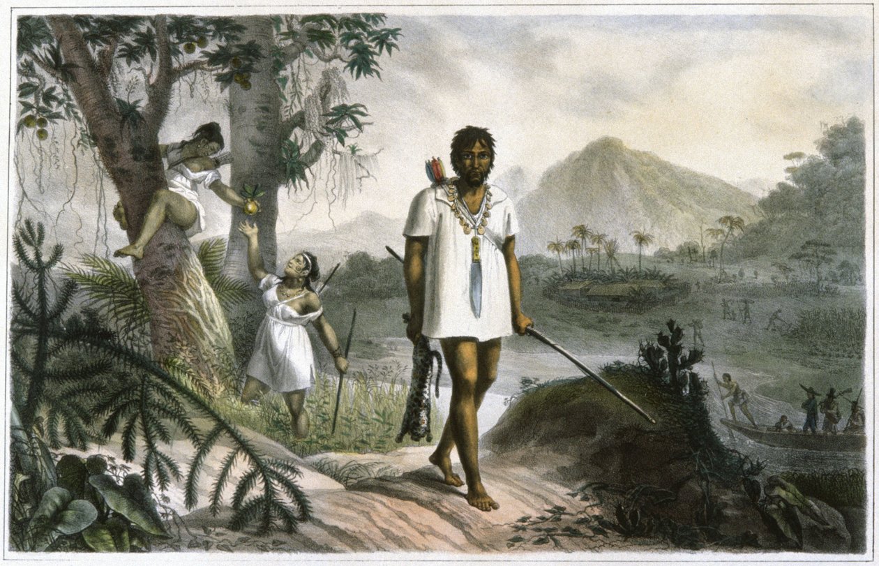 Pogoń za Indianami z Amazonii autorstwa Jean Baptiste Debret