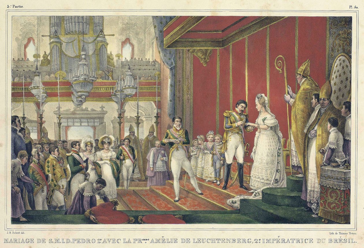 Małżeństwo Amelii z Leuchtenberg (Amelie de Leuchtenberg autorstwa Jean Baptiste Debret