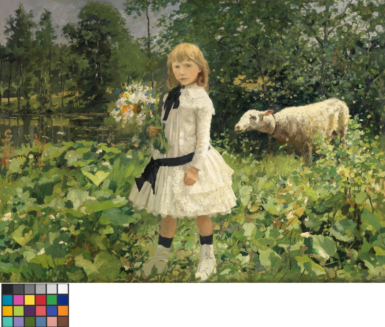 Portret panny Strobbe (olej na płótnie) autorstwa Jean Baptiste Degreef