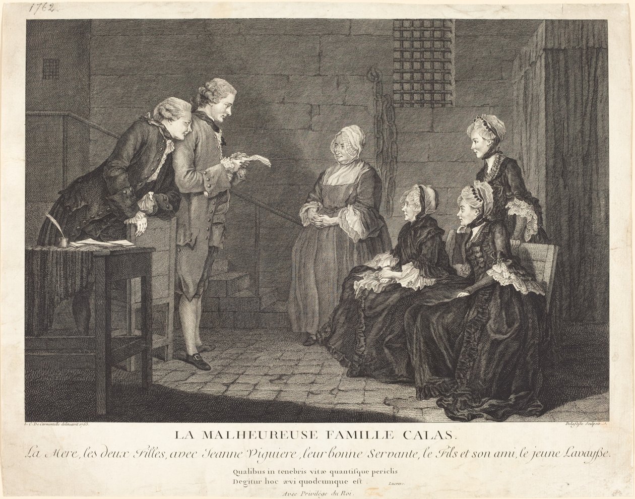 Nieszczęsna rodzina Calas autorstwa Jean Baptiste Delafosse, after Louis de Carrogis, called Carmontelle