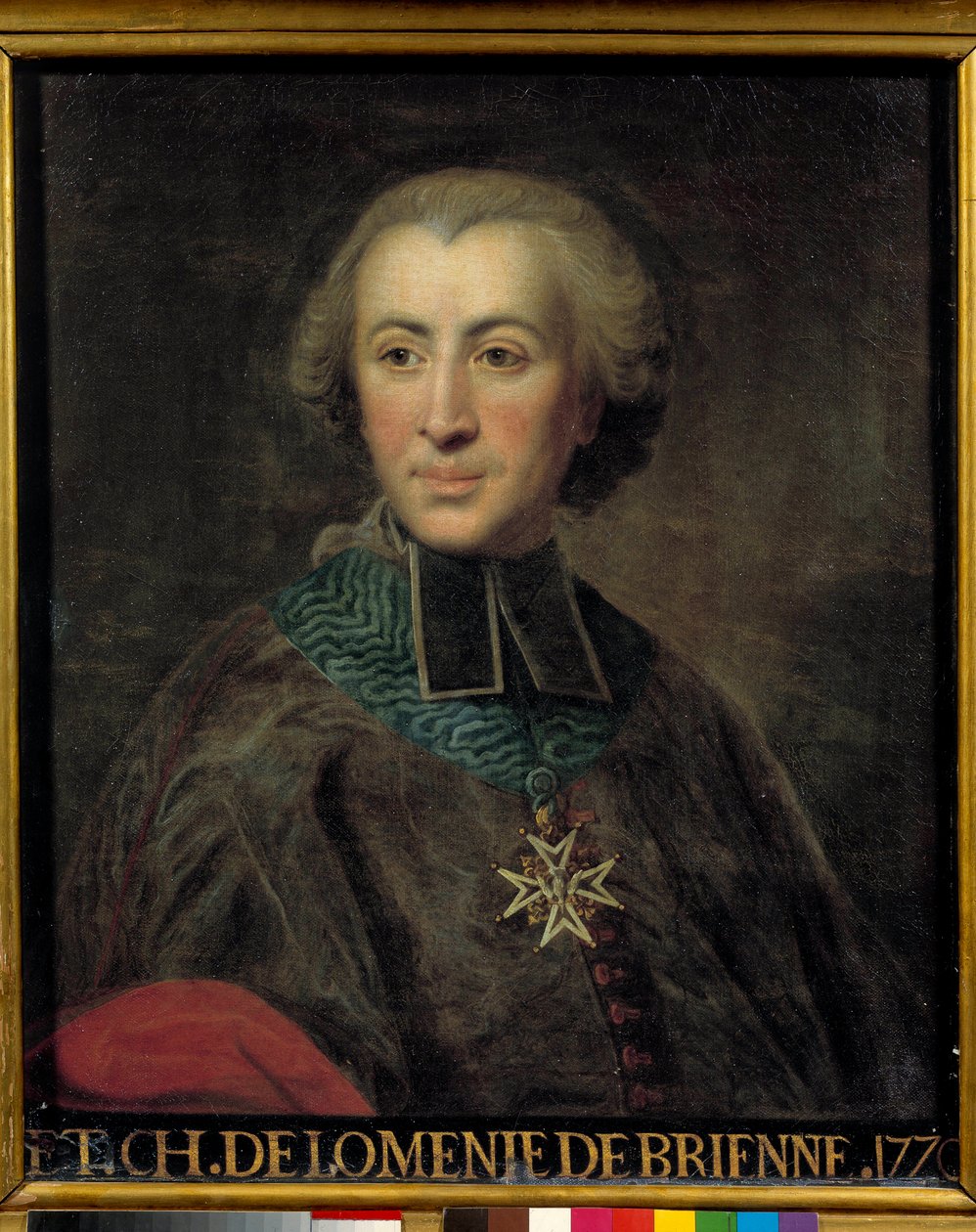 Portret Etienne Charles de Lomenie de Brienne (1727 - 1794) szef rady finansów. Obraz Jeana Baptiste Despaxa (1710 - 1794) autorstwa Jean Baptiste Despax