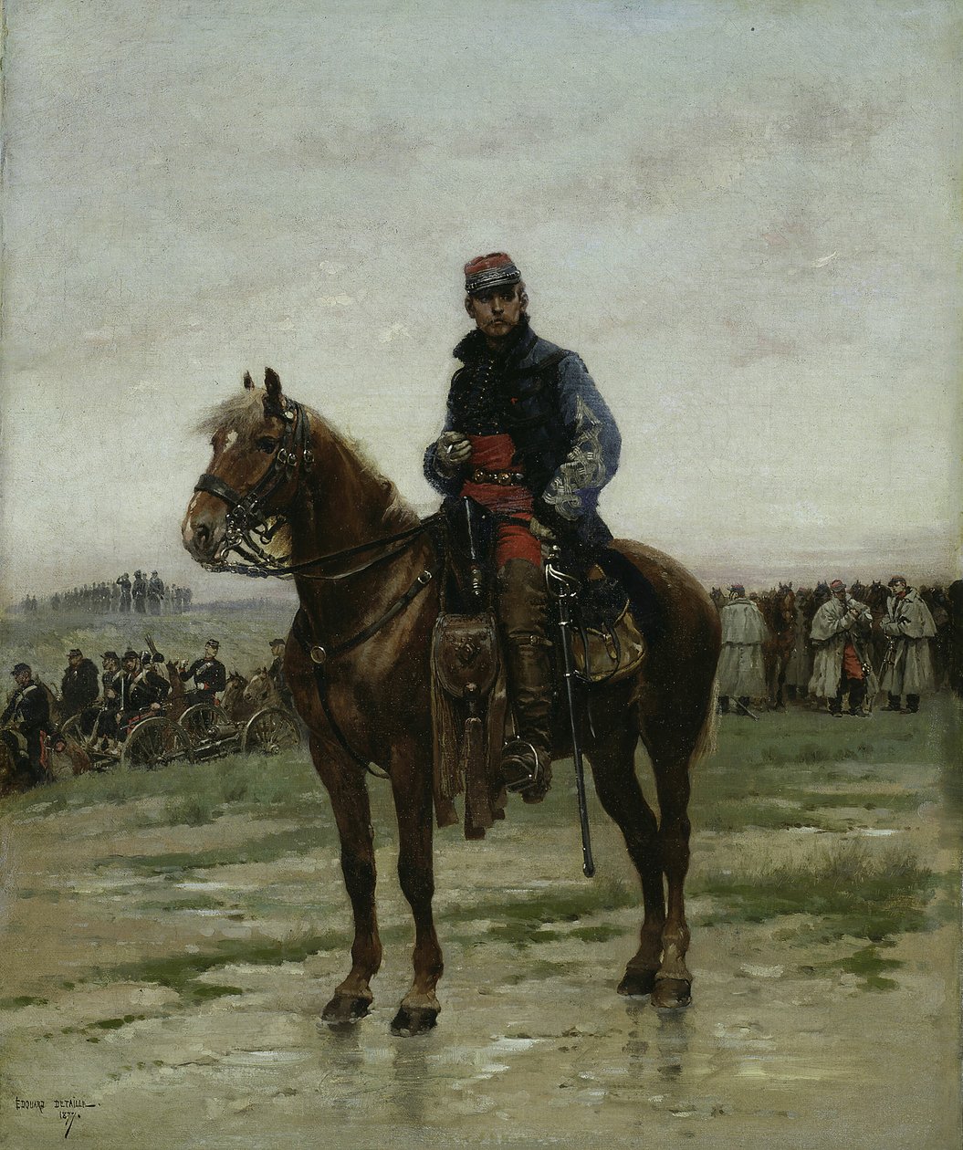 Oficer konny, 1877. autorstwa Jean Baptiste Edouard Detaille