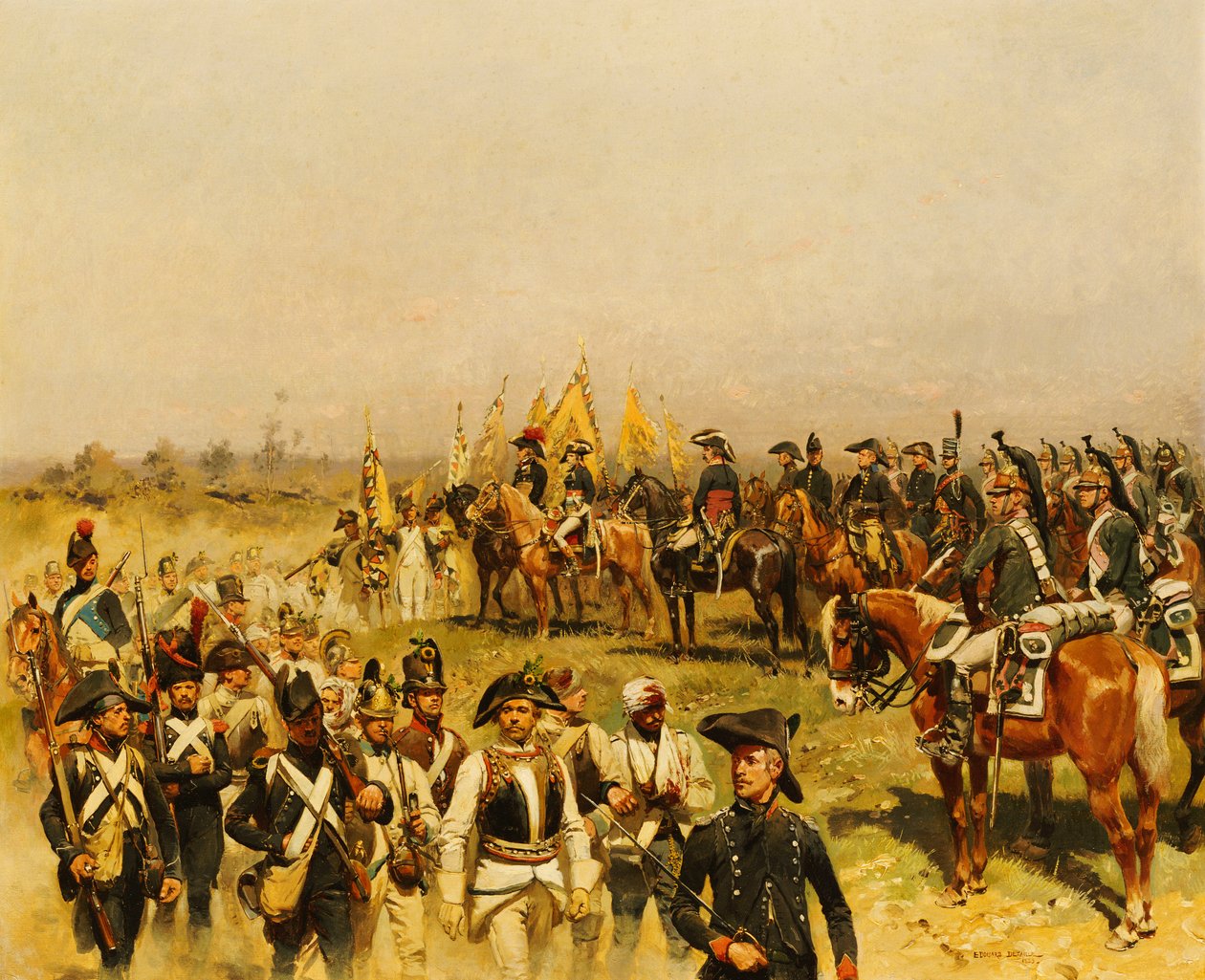 Napoleon nakazujący Widok Więźniów, 1883 autorstwa Jean Baptiste Edouard Detaille