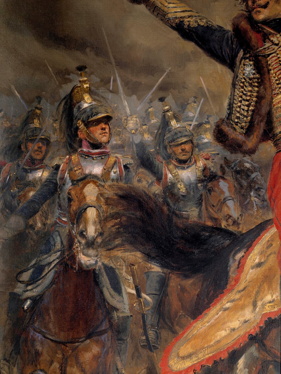 Wojna napoleońska: „” Ostatni zarzut generała Antoine Charlesa hrabiego Lasalle (1775-1809), zabity w Wagram 6 lipca autorstwa Jean Baptiste Edouard Detaille