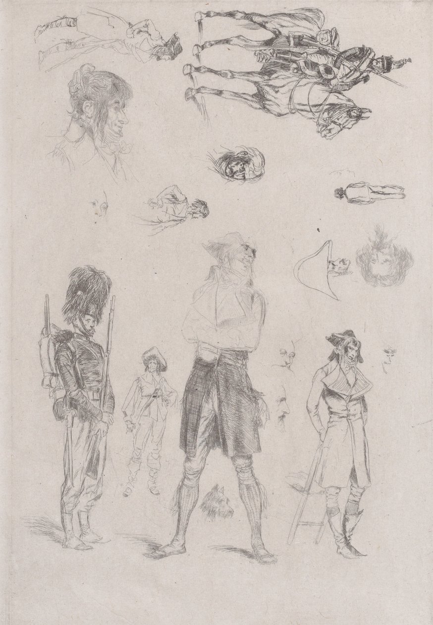 Arkusz szkiców Arkusz szkiców, 1868. autorstwa Jean Baptiste Edouard Detaille
