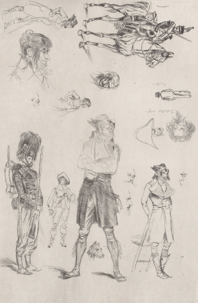Arkusz szkiców Arkusz szkiców, 1868. autorstwa Jean Baptiste Edouard Detaille
