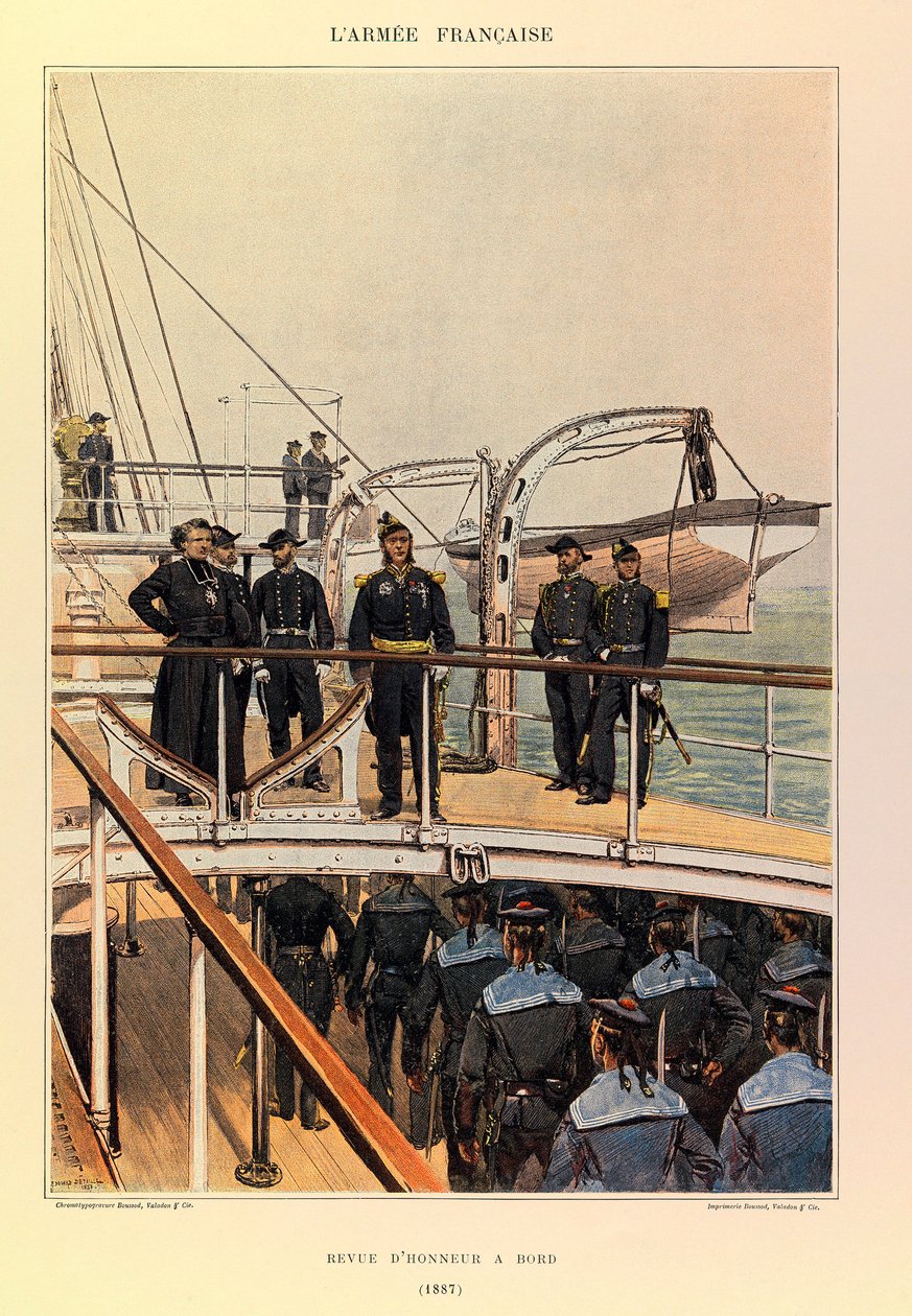 Typy i mundury francuskiego Armee kapitana Julesa Richarda, zilustrowane przez Edouarda Detaille (1848-1912): Marine: Revue d
