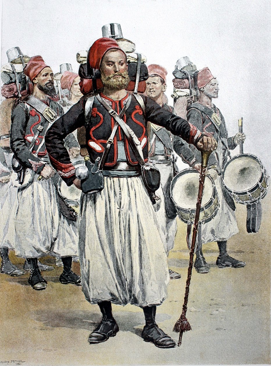 Zouave Drum major, Afryka Północna autorstwa Jean Baptiste Edouard Detaille