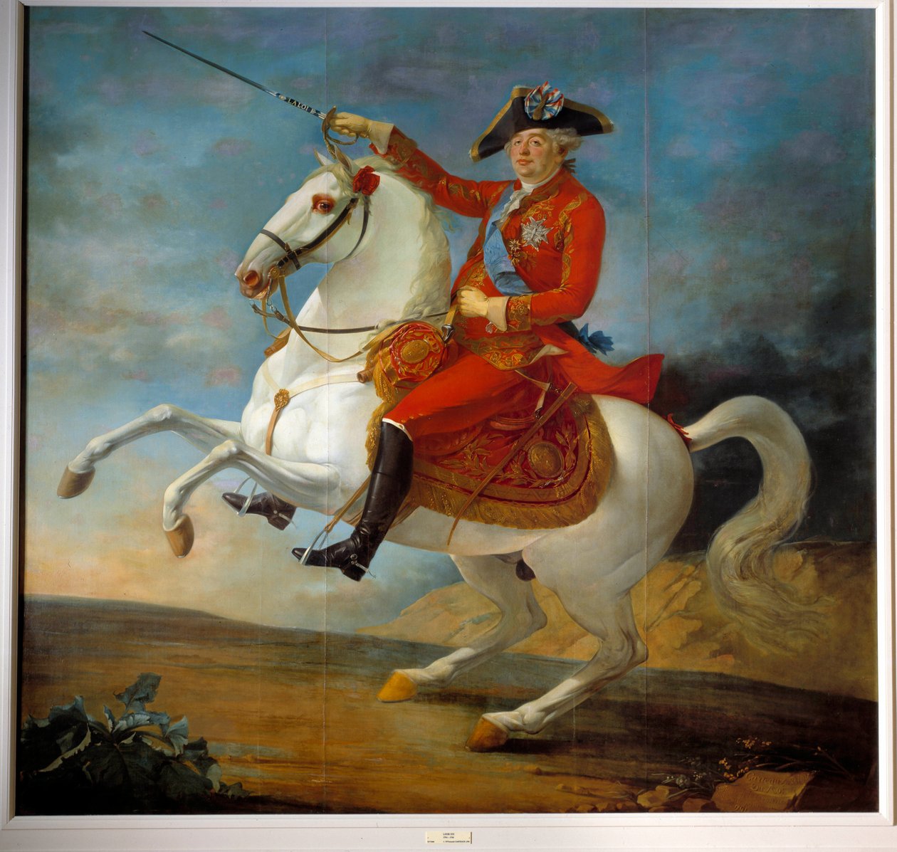 Portret konny Ludwika XVI (1754 - 1793). Obraz Jeana Francois Carteaux (1751-1813) autorstwa Jean Baptiste Francois Carteaux