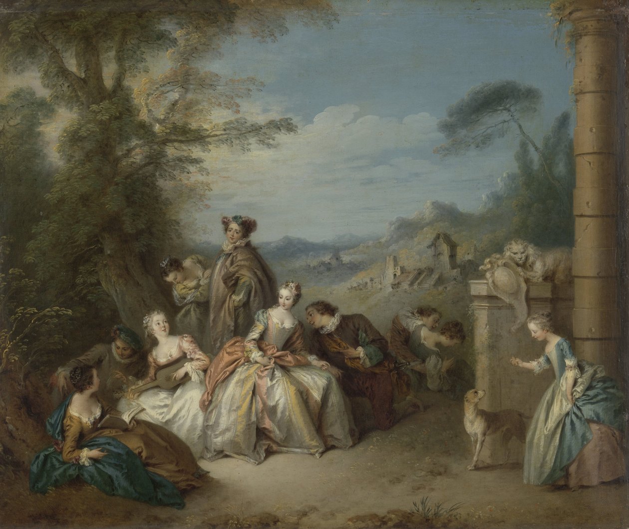 Fete galante w krajobrazie Wspaniała firma w krajobrazie autorstwa Jean Baptiste François Pater