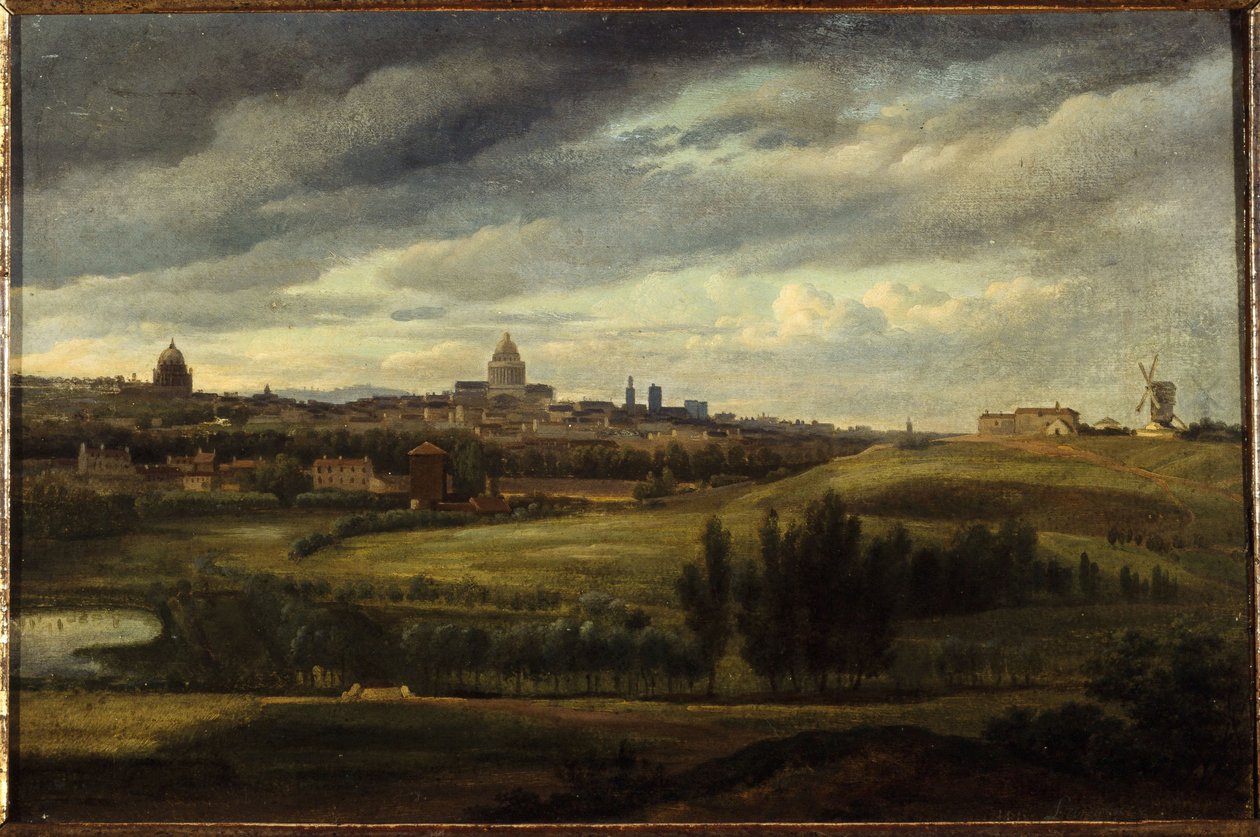Widok Paryża z wysokości Gentilly w 1815 roku (obraz) autorstwa Jean Baptiste Gabriel Langlace