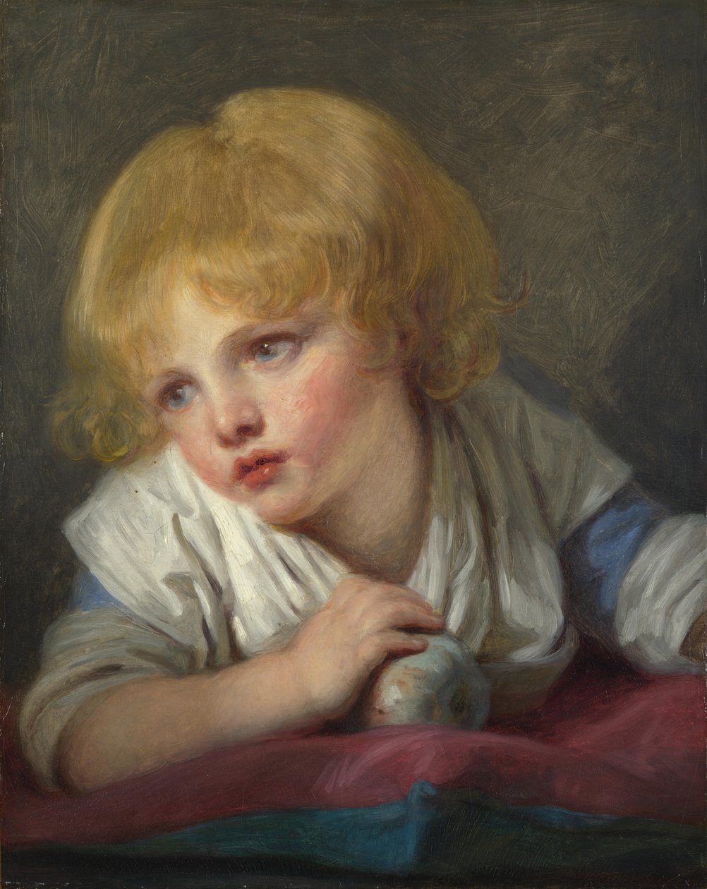 Dziecko z jabłkiem, druga połowa XVIII wieku. autorstwa Jean Baptiste Greuze