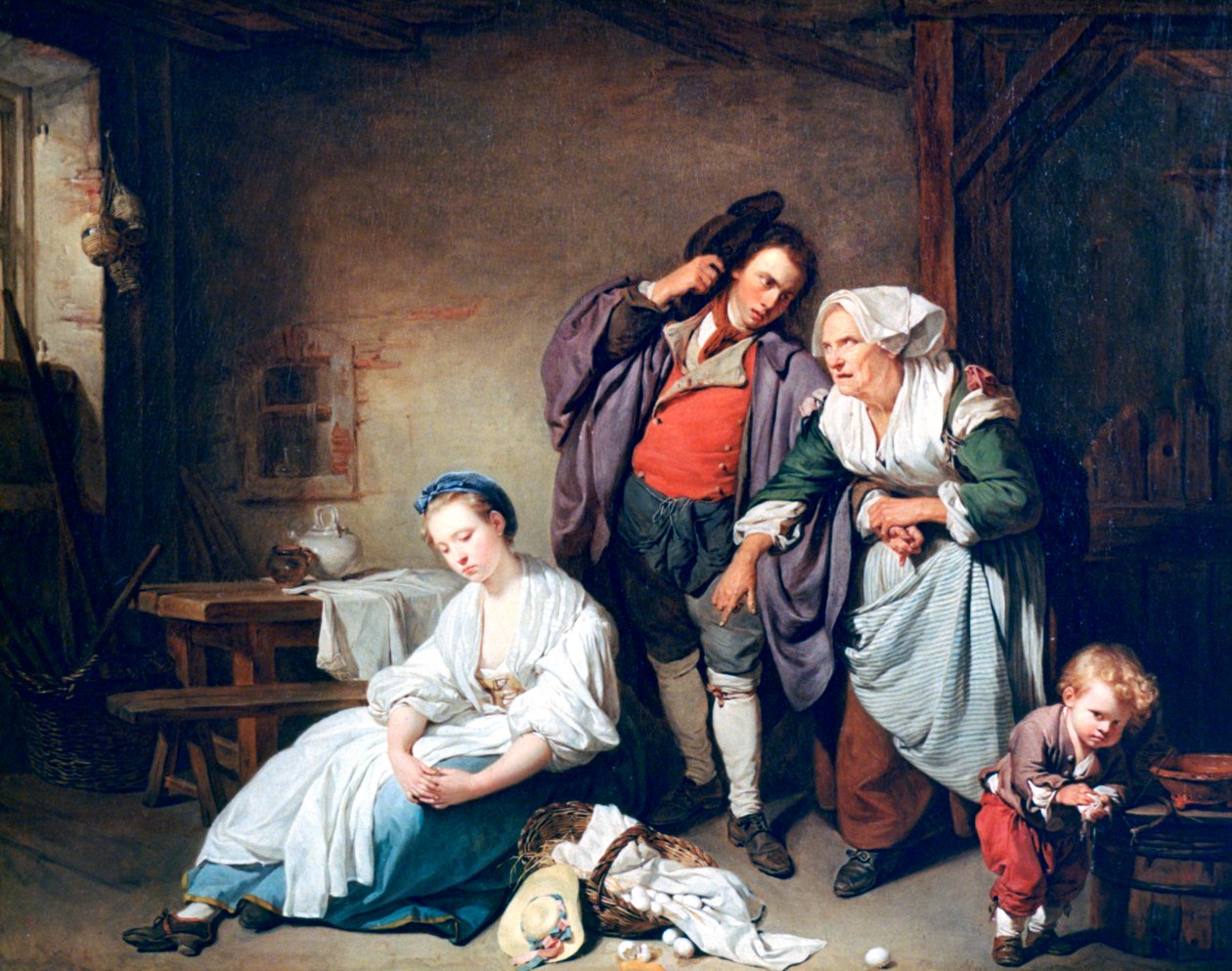 „Połamane jajka”, 1756 autorstwa Jean Baptiste Greuze