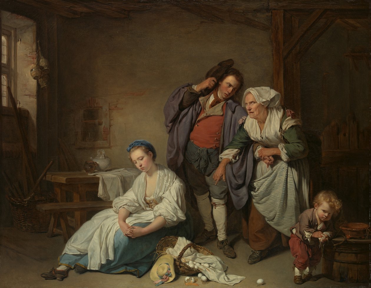 Rozbite jajka, 1756 autorstwa Jean Baptiste Greuze