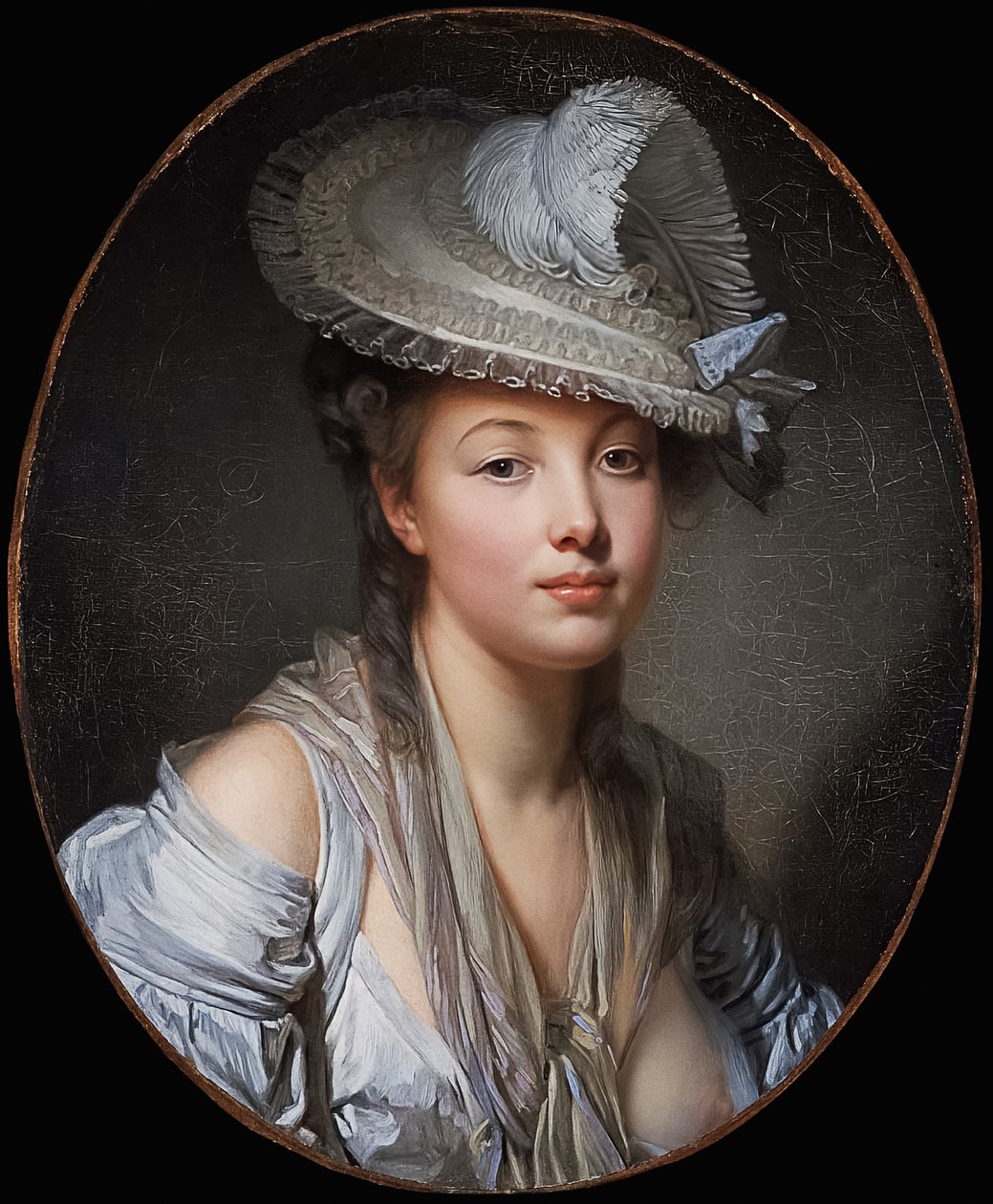 Francuski: Le Chapeau blanc Biały kapelusz autorstwa Jean Baptiste Greuze