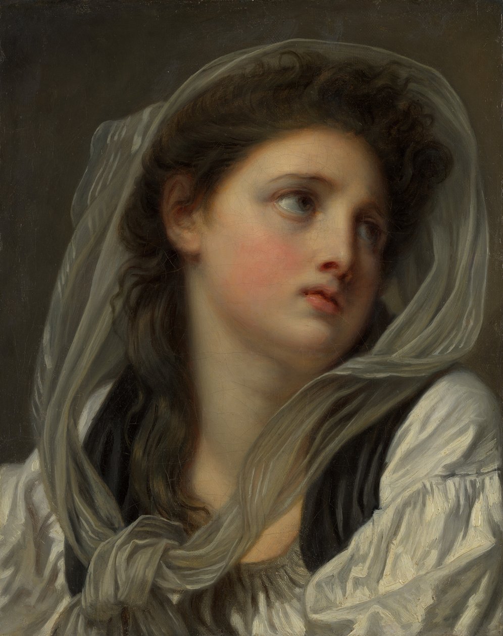 Głowa młodej kobiety, prawdopodobnie lata 80. XVIII wieku. autorstwa Jean Baptiste Greuze