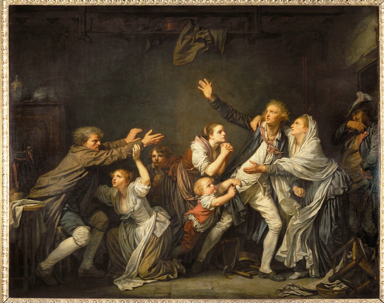 Klątwa ojcowska ... autorstwa Jean Baptiste Greuze