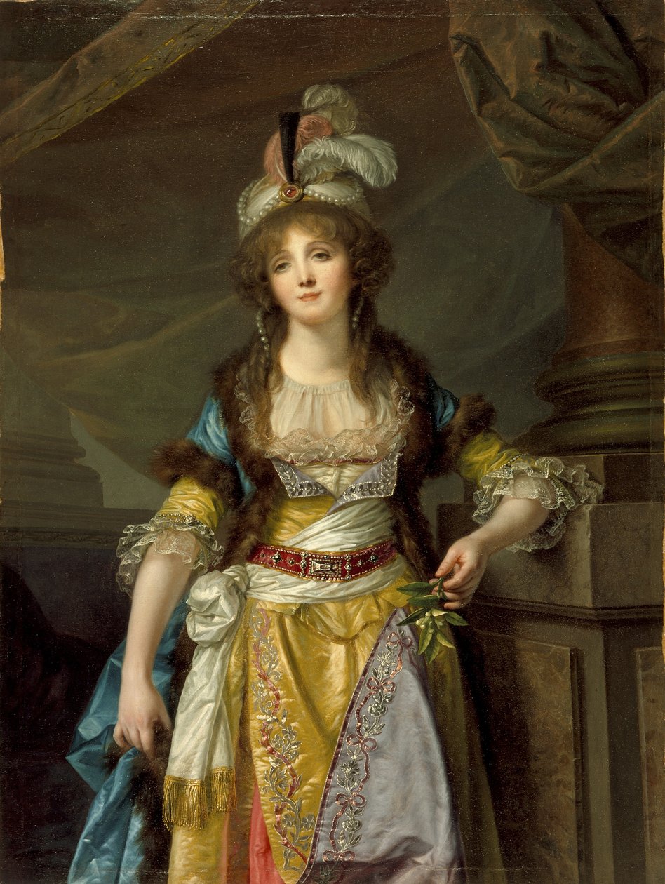 Portret damy w tureckim przebraniu, ok. 1790 autorstwa Jean Baptiste Greuze