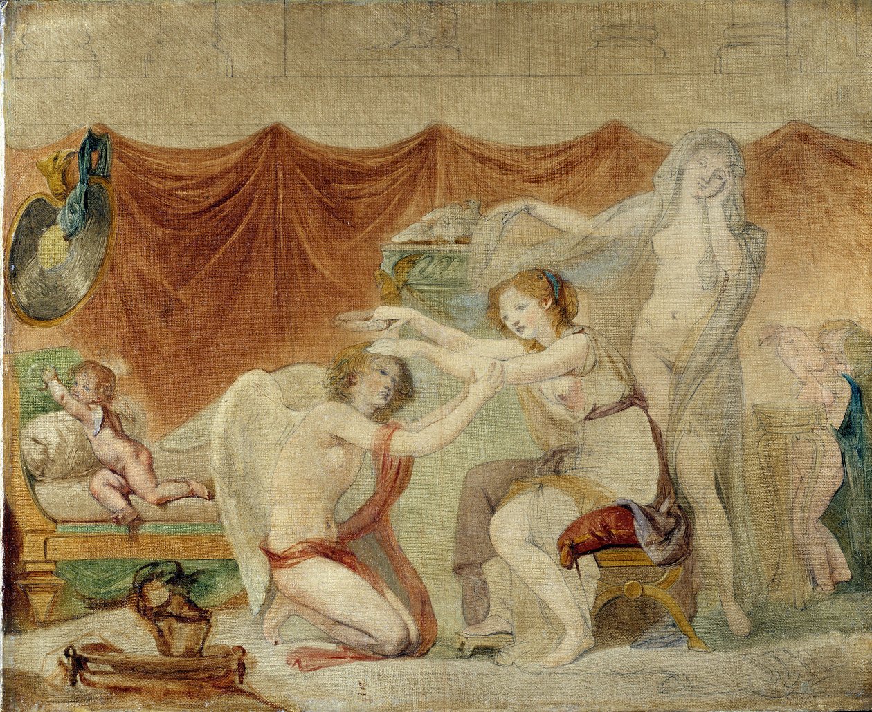 Psyche ukoronowanie miłości autorstwa Jean Baptiste Greuze