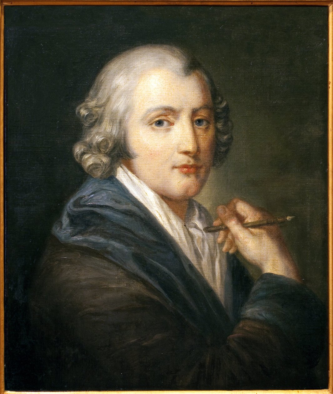 Autoportret. Obraz Jeana Baptiste Greuze (1725-1805), olej na płótnie, ok. 1755. Sztuka francuska XVIII wiek. Hotel Dieu, Muzeum Greuze, Tournus. autorstwa Jean Baptiste Greuze