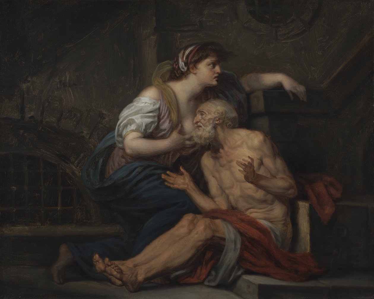 Szymon i Pero, Roman Charity, c.1767 (olej na płótnie) autorstwa Jean Baptiste Greuze