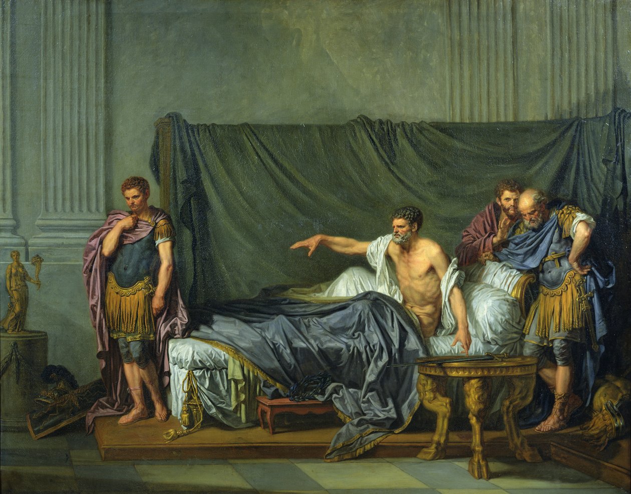 Cesarz Severus gani swojego syna, Karakallę, za chęć zabicia go, 1769 autorstwa Jean Baptiste Greuze