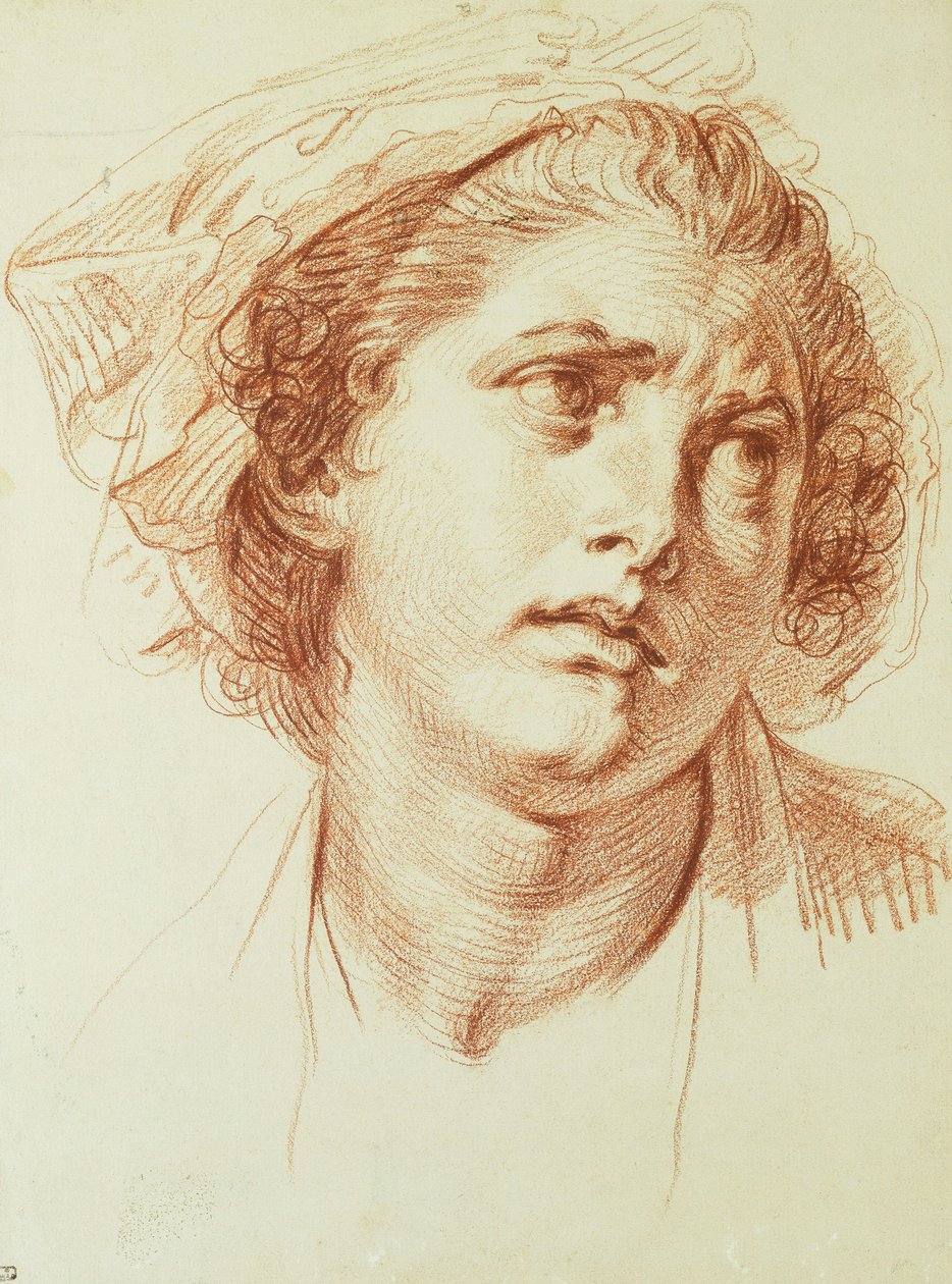 Głowa kobiety patrzącej w prawo, autorstwa Jean Baptiste Greuze