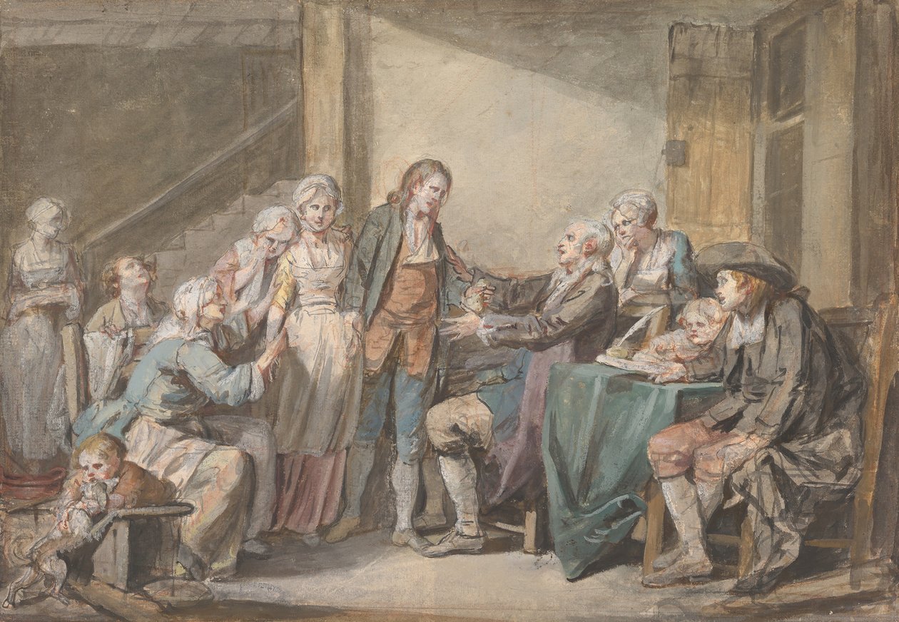 Umowa Małżeńska, ca. 1761. autorstwa Jean Baptiste Greuze